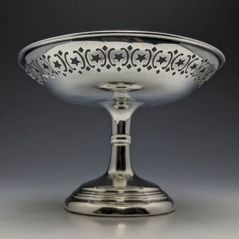 1909 British Antique Pure Silver (925 Silver) Compote Tazza Diameter 15cm 191g West & Son