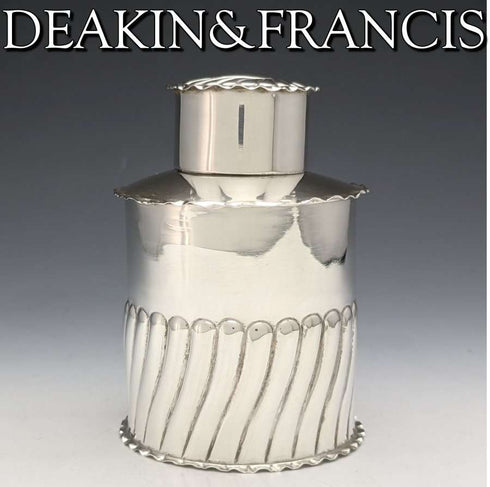1902년 영국 앤틱 순은(925 실버) 티 캐디 66g DEAKIN & FRANCIS