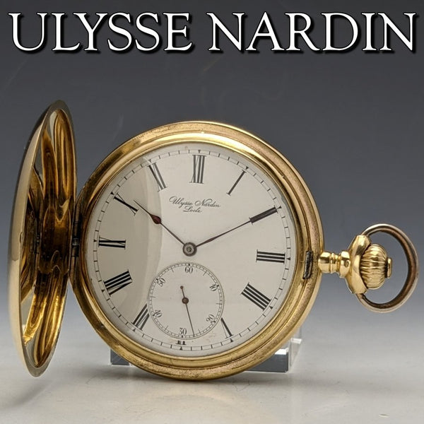 1910 年左右古董 Good operation Ulysse Nardin 懷錶 K18 Gold Hunter 直徑 54mm 121g