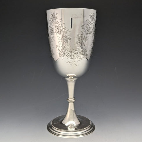 1878 British Antique Pure Silver (925 Silver) Large Goblet 178g Rolason Brothers