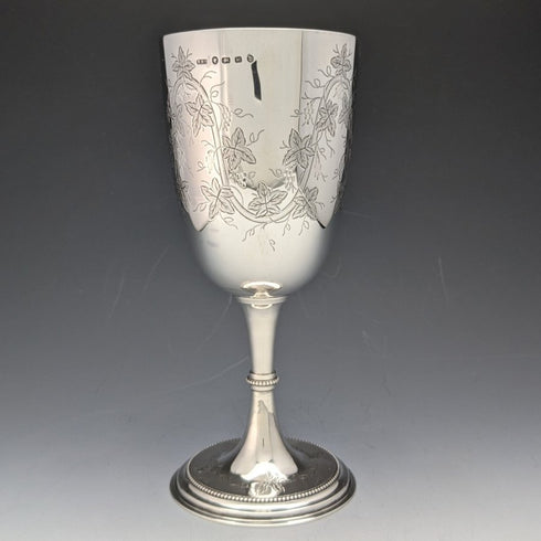 1878 British Antique Pure Silver (925 Silver) Large Goblet 178g Rolason Brothers