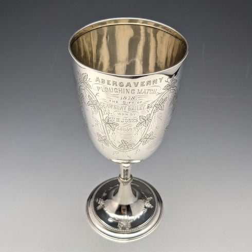 1878 British Antique Pure Silver (925 Silver) Large Goblet 178g Rolason Brothers