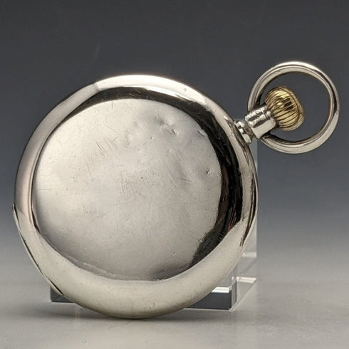 1918年 アンティーク 動作品 ゼニス 純銀ケース ミリタリースタイル 懐中時計