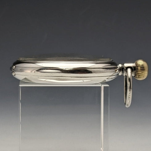 1918年 アンティーク 動作品 ゼニス 純銀ケース ミリタリースタイル 懐中時計