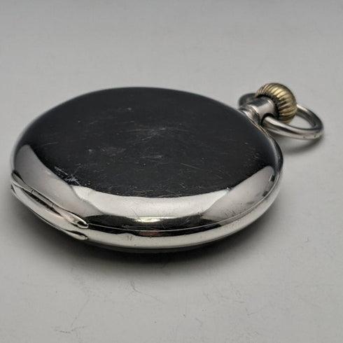 1918年 アンティーク 動作品 ゼニス 純銀ケース ミリタリースタイル 懐中時計