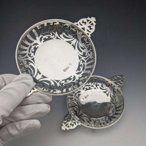 1901년 영국 앤티크 순은(925 실버) 봉봉 디쉬 페어 지름 90mm 조시아 윌리엄스
