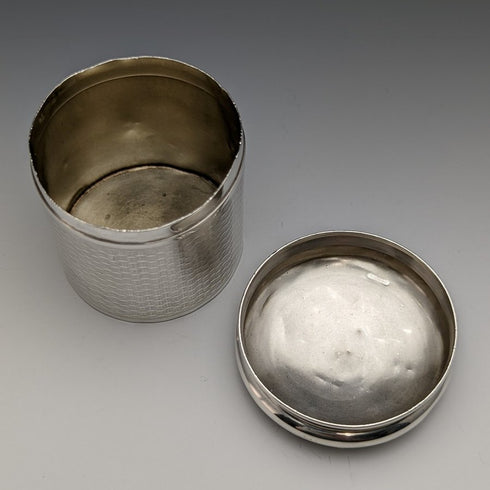 1912年 英国アンティーク 純銀(925シルバー) ティーキャディー 90g W G Sothers