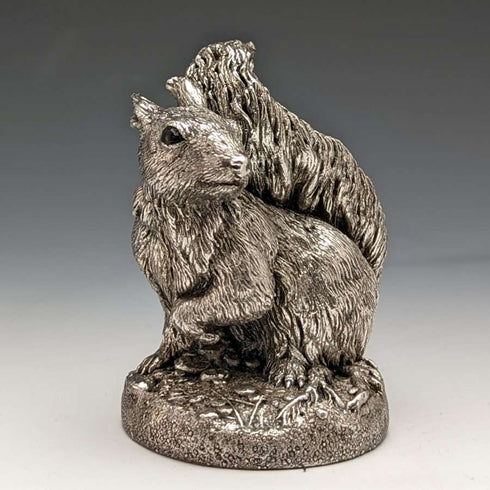 纯银电镀雕刻 松鼠摆件 263g 高8.5cm 英国Country Artists公司