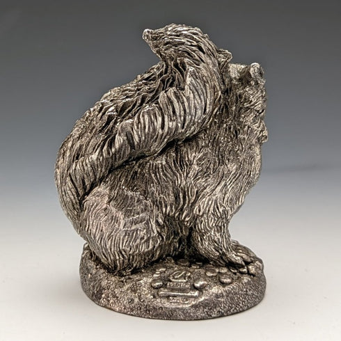 Sterling Silver Sculpture Squirrel Object 263g Height 8.5cm British Country Artists