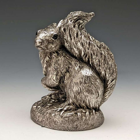 纯银电镀雕刻 松鼠摆件 263g 高8.5cm 英国Country Artists公司