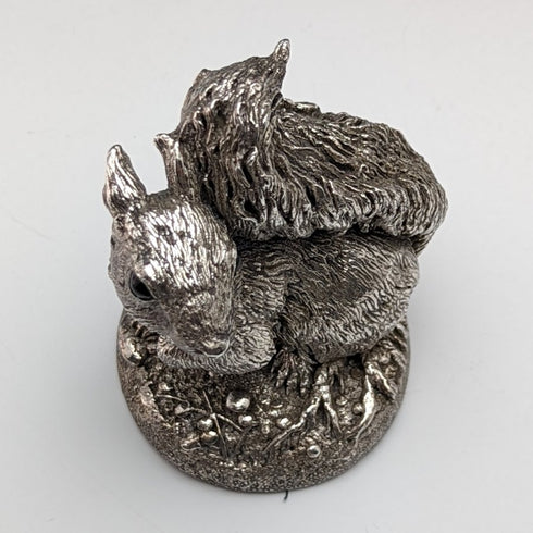 纯银电镀雕刻 松鼠摆件 263g 高8.5cm 英国Country Artists公司
