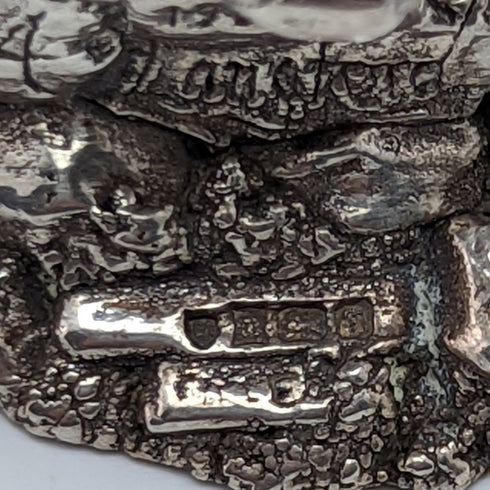 純銀張り彫刻 フクロウ オブジェ 109g 高さ7.5cm 英国 カントリーアーティスト社