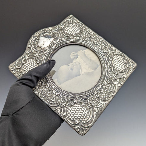 1906年 英国アンティーク 純銀(925シルバー)フレーム 写真立て/ポートレート SAMUEL M LEVI