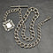 Around 1900 British Antique Pure Silver (925 Silver) Albert Chain Extra Thick 73g Pure Silver Double Sided Fob
