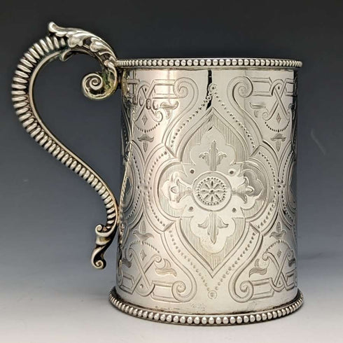 1864年 英国アンティーク 純銀(925シルバー) マグカップ 154g Robert Harper