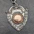 Around 1920 British Antique Pure Silver (925 Silver) Double Albert Chain 52g Pure Silver Emblem Fob