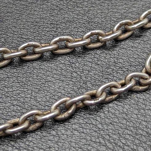 Around 1920 British Antique Pure Silver (925 Silver) Double Albert Chain 52g Pure Silver Emblem Fob