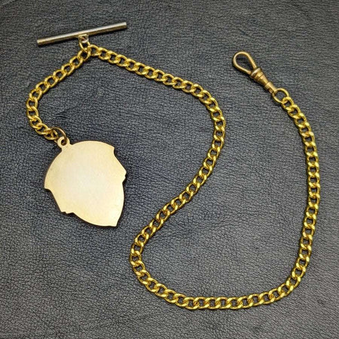 UK Gold Plated Albert Chain 43g Soccer Medal Fob