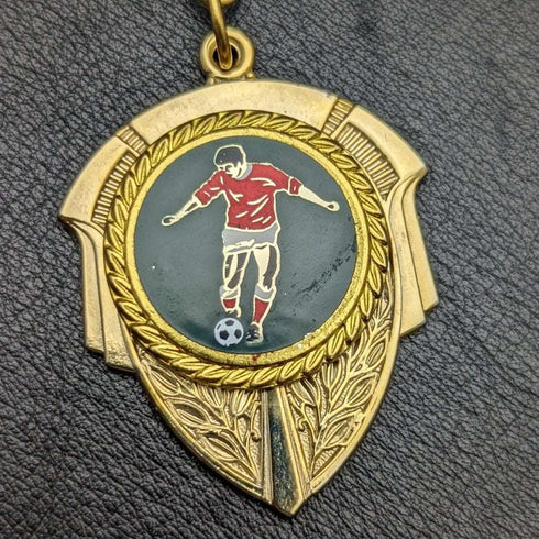 UK Gold Plated Albert Chain 43g Soccer Medal Fob