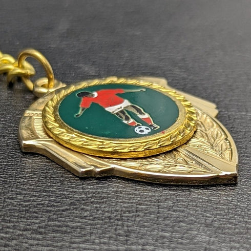 英國鍍金 Albert 鏈 43 克足球獎牌錶鍊