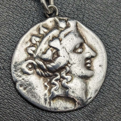 1900年頃 英国アンティーク 純銀(925シルバー)アルバートチェーン 62g ローマ銀貨フォブ