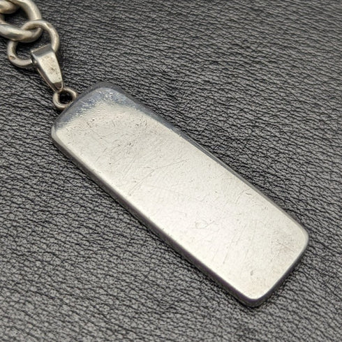 1900年頃 英国アンティーク 純銀(925シルバー)極太アルバートチェーン 75g 純銀インゴットフォブ