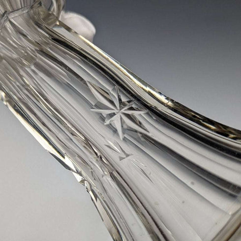 Jarrón de cristal tallado con decoración de plata de ley, antiguedad británica de 1910, 383 g, C C May & Sons