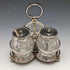 Around 1902 British antique pure silver & cut glass seasoning set 366g ELKINGTON & Co