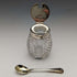 Around 1902 British antique pure silver & cut glass seasoning set 366g ELKINGTON & Co