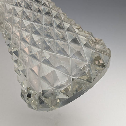 1901 British antique pure silver decorated cut glass vase 598g GE Walton & Co