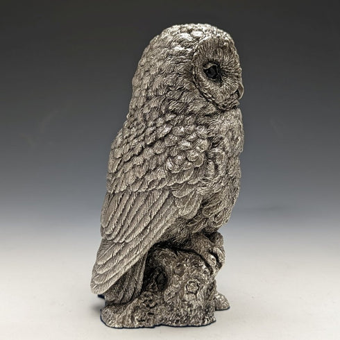 純銀張り彫刻 フクロウ オブジェ 385g 英国 カントリーアーティスト社