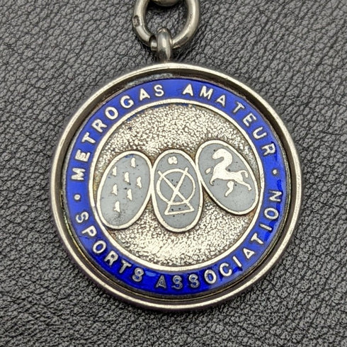 1920s British Antique Extra Thick Pure Silver (925 Silver) Albert Chain 75g Medal Fob