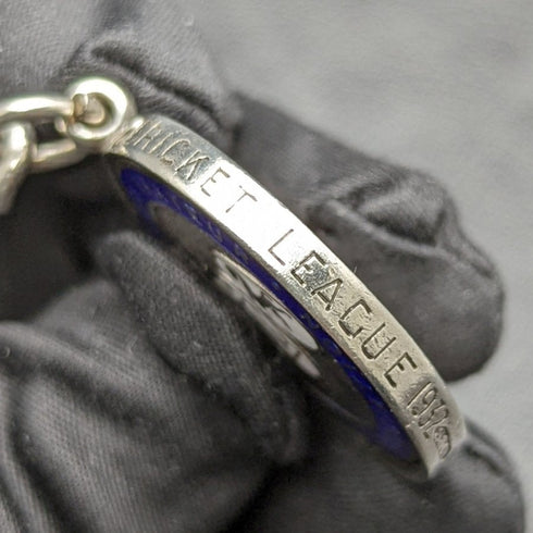 1920年代 英国アンティーク 極太 純銀(925シルバー)アルバートチェーン 75g メダルフォブ