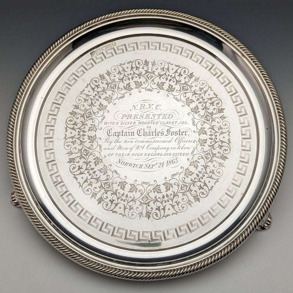 1863 年英國古董純銀(925 銀)Salva 直徑 21cm 350g Hawkesworth Eyre