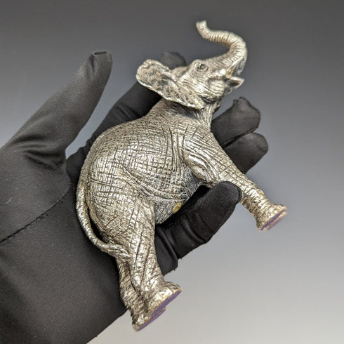純銀張り彫刻 小象 オブジェ 277g 英国 カントリーアーティスト社