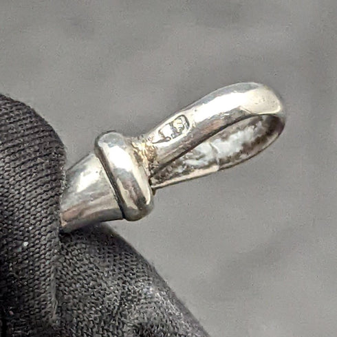 1900年頃 英国アンティーク 純銀アルバートチェーン 41g 2色天然石回転フォブ