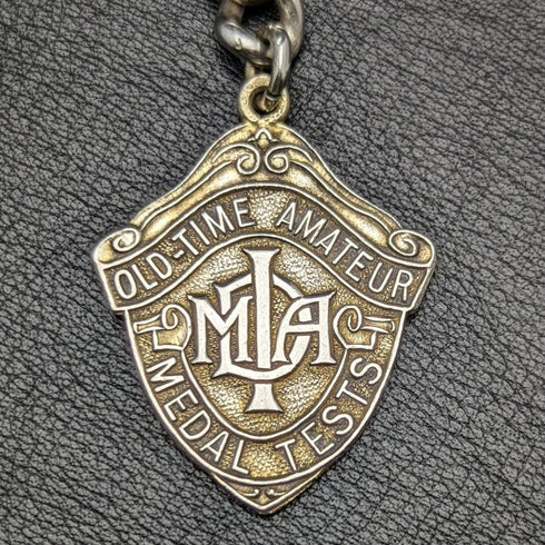 1900 年左右英國古董純銀厚阿爾伯特鏈 80 克獎章錶鍊