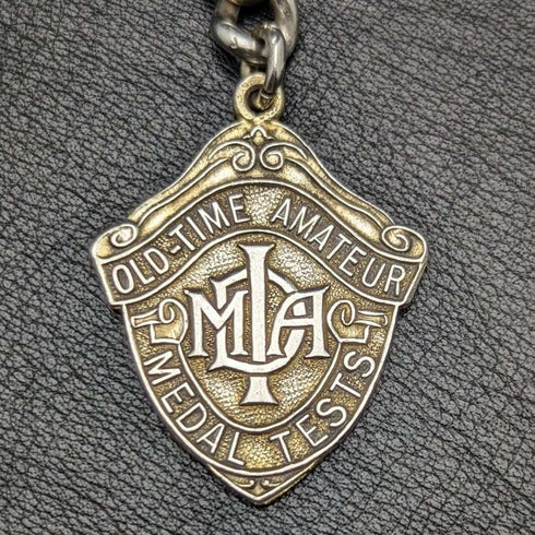Around 1900 British Antique Pure Silver Thick Albert Chain 80g Medal Fob