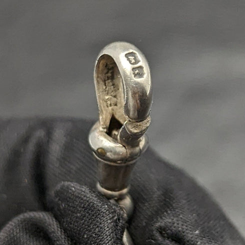 1900 年左右英國古董純銀厚阿爾伯特鏈 80 克獎章錶鍊