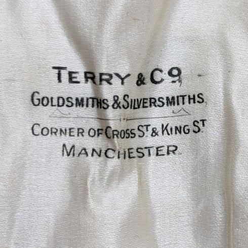 1925 British Vintage Cut Glass Bowl Pair Sterling Silver Fork Set Boxed Adie Brothers