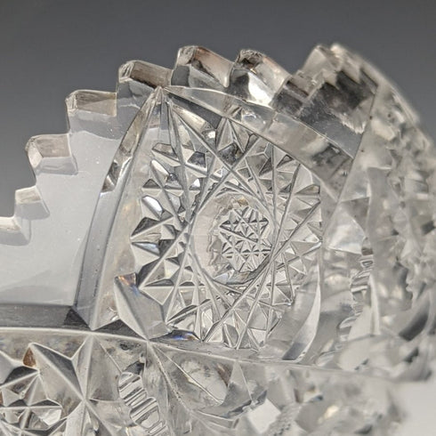 1925 British Vintage Cut Glass Bowl Pair Sterling Silver Fork Set Boxed Adie Brothers