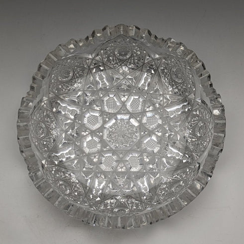 1925 British Vintage Cut Glass Bowl Pair Sterling Silver Fork Set Boxed Adie Brothers