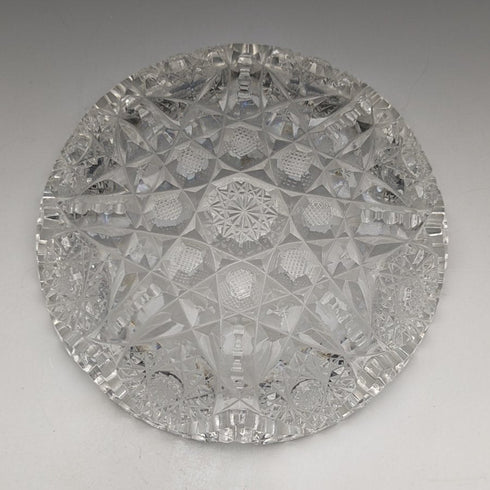 1925 British Vintage Cut Glass Bowl Pair Sterling Silver Fork Set Boxed Adie Brothers