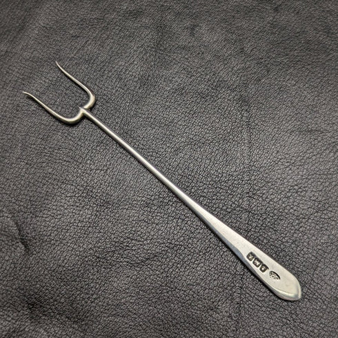 1925 British Vintage Cut Glass Bowl Pair Sterling Silver Fork Set Boxed Adie Brothers