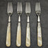 1897 British Antique Pure Silver (925 Silver) Blade MOP Handle Fish Cutlery 4x2 Set Allen & Darwin Boxed