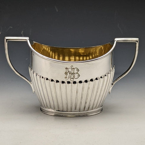 19世紀後半 英国アンティーク シルバープレート バチェラーティーポット3点セット Roberts&Belk ケース入り