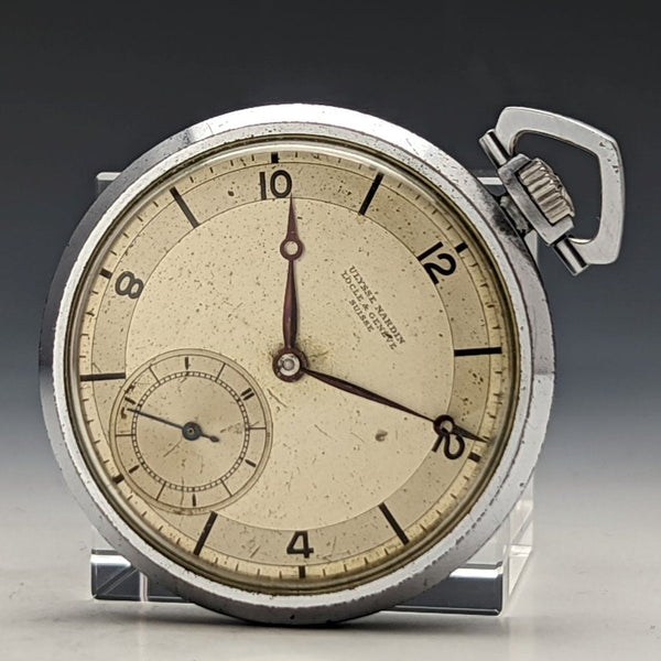 (Refurbished) Vintage good working Ulysse Nardin art deco stainless steel case pocket watch