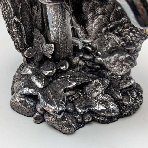 Sterling Silver Sculpture Little Bird and Faucet Figurine 567g Height 15cm UK Country Artists