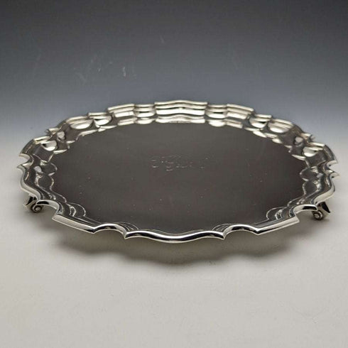 1929년 영국 빈티지 순은(925 실버) 살바, 지름 26cm, 521g, 워커 앤 홀(Walker & Hall)