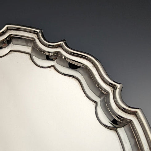 1929年 英国ヴィンテージ 純銀(925シルバー) サルヴァ 直径26cm 521g Walker & Hall